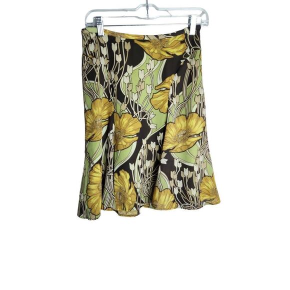 Ann Taylor Loft skirt sz 2 side zip whimsical artsy botanical Careerwear fall - Picture 1 of 9